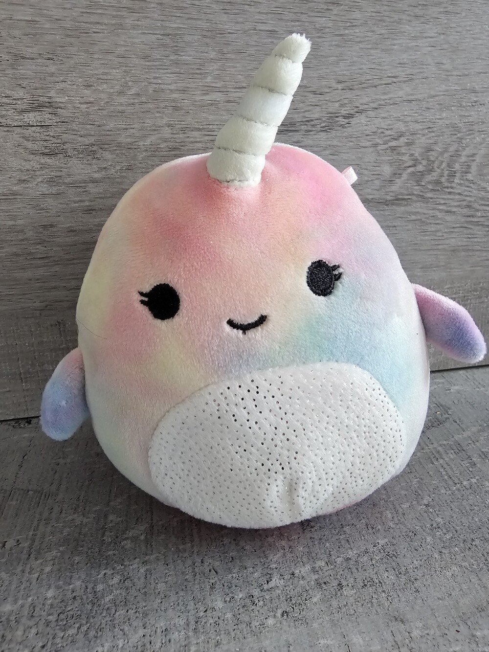 Plush KellyToy Squishmallow Navina The Tye Dye Rainbow Narwhal 6" SeaLife